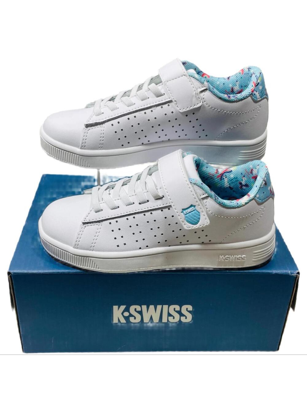 K-Swiss Shoes Court Casper White Unicorn Accent Girls 12.5